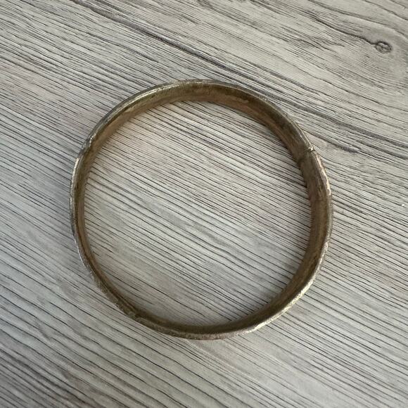 Vintage Dominique Piechaud Signed Enameled Bronze Bangle Bracelet - Picture 9 of 9